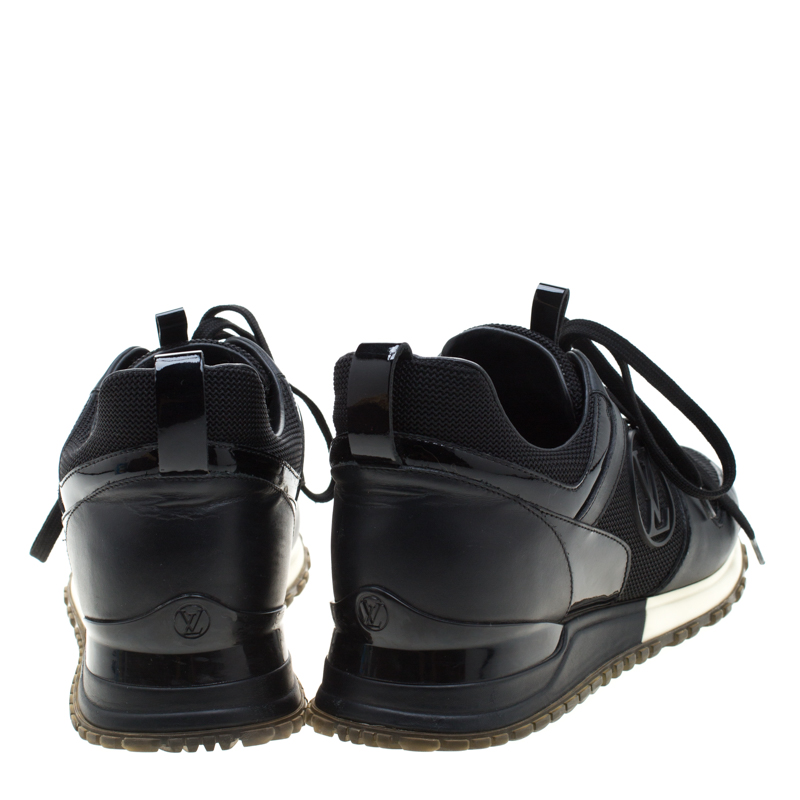 Louis Vuitton Black Mesh Fabric and Leather Run Away Sneakers Size 7.5/38 -  Yoogi's Closet
