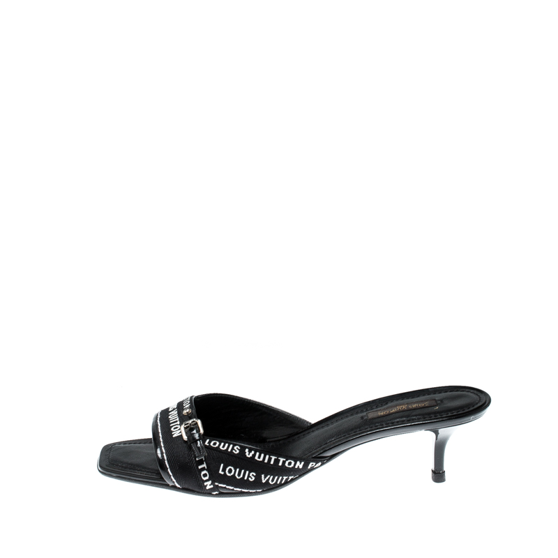 

Louis Vuitton Monochrome Canvas Slip On Slides Size, Black