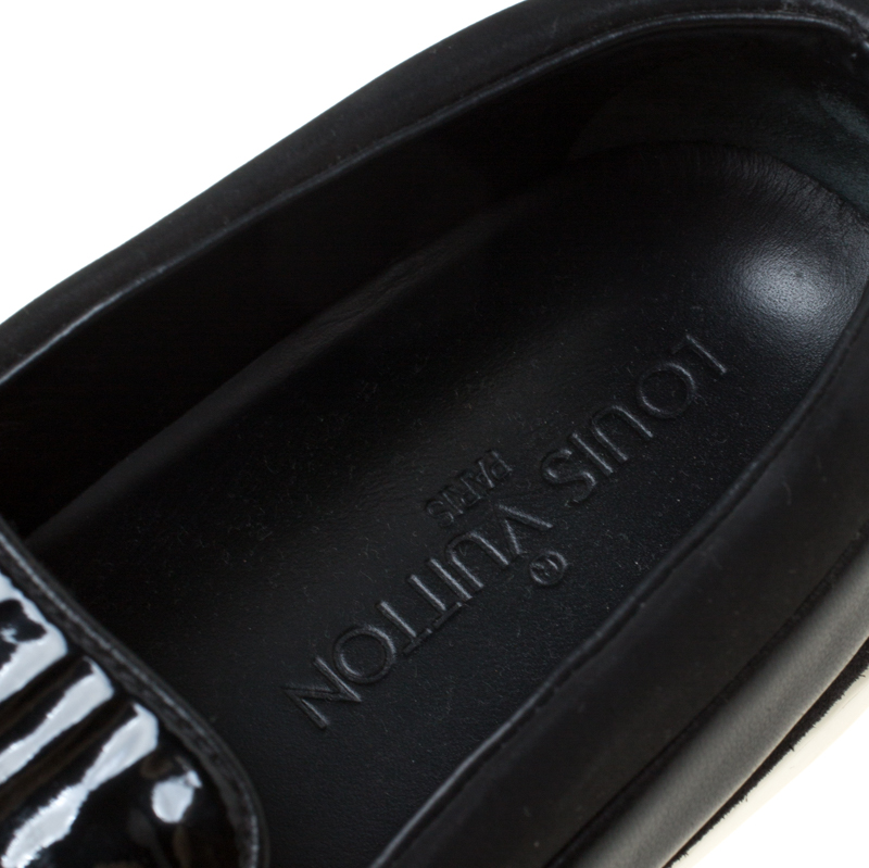 Louis Vuitton Black Patent Leather Gold Studded Slip On Sneakers ref.273038  - Joli Closet
