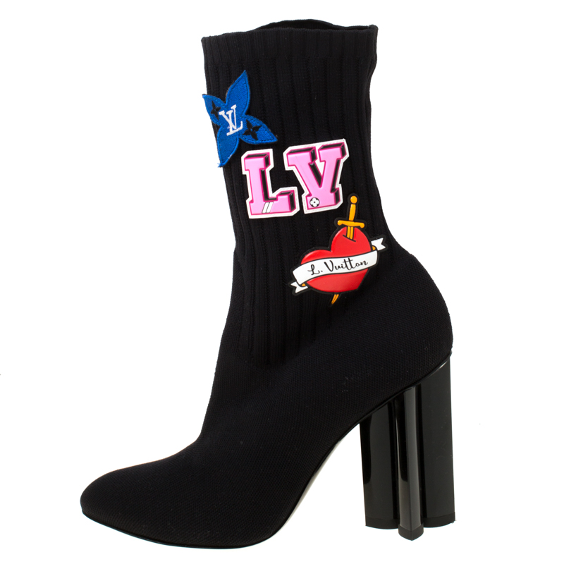 

Louis Vuitton Black Heart Sock Ankle Boots Size