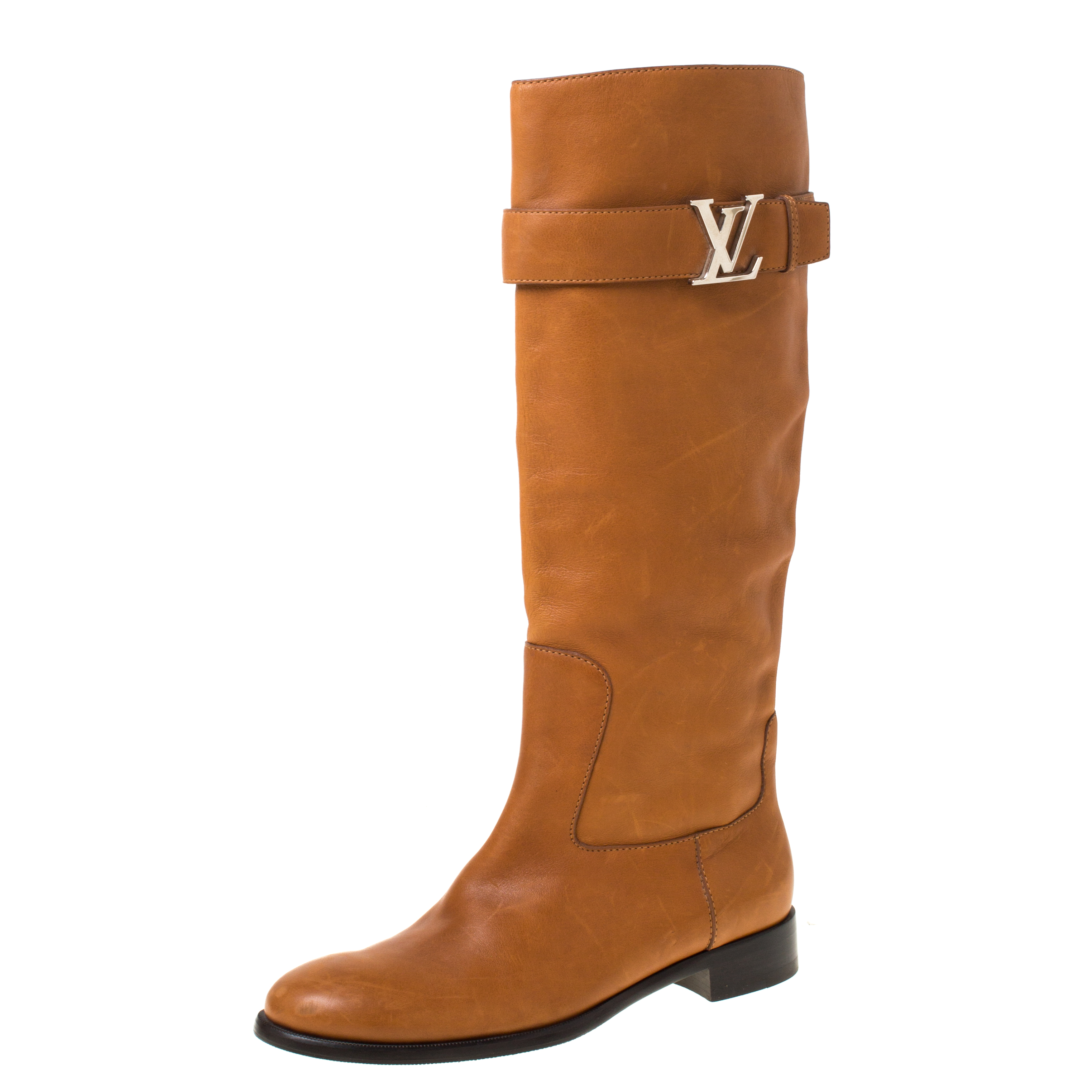 Louis Vuitton Brown Leather Legacy Riding Knee Boots Size 38