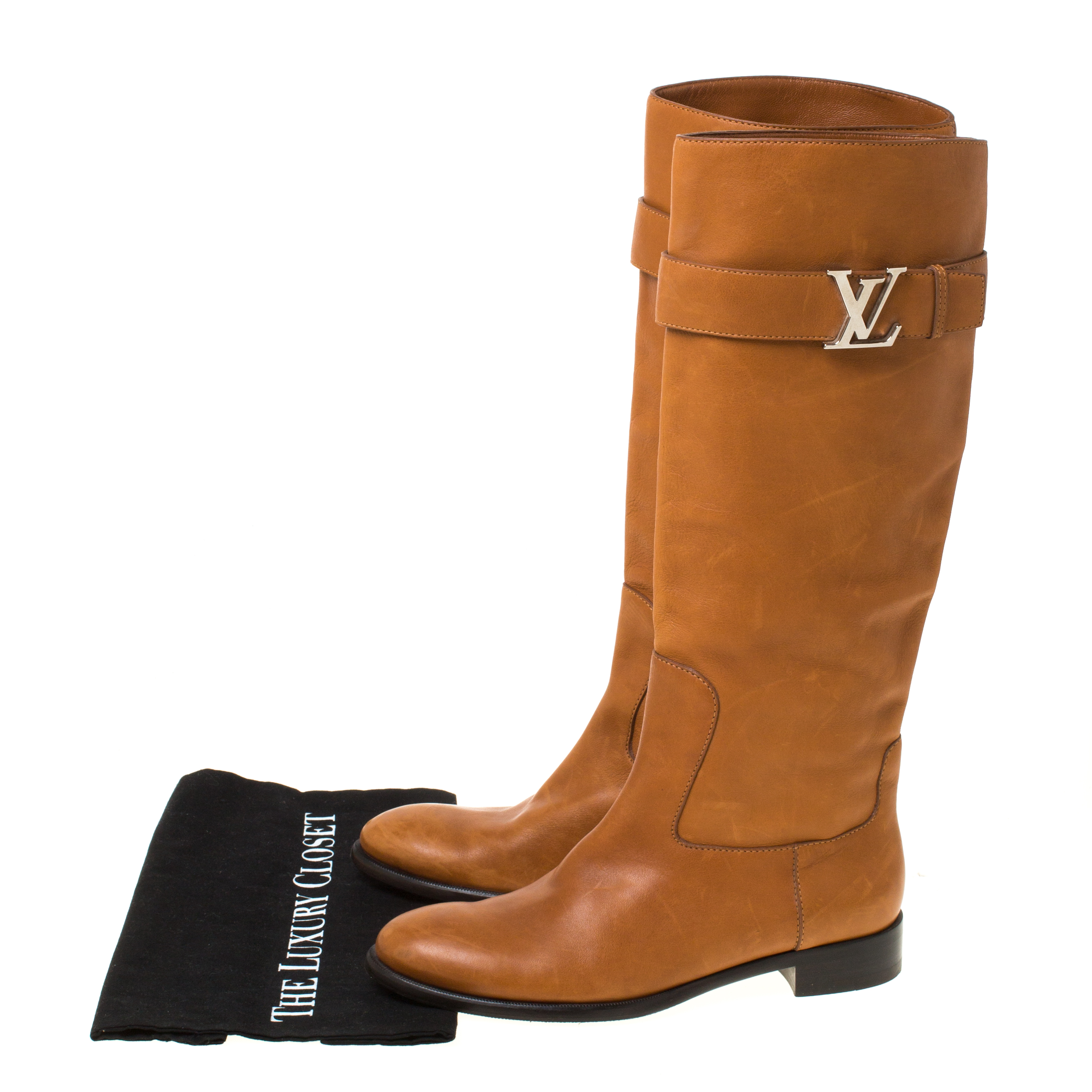 Louis Vuitton Laureate High Boots Light brown Leather Cloth ref