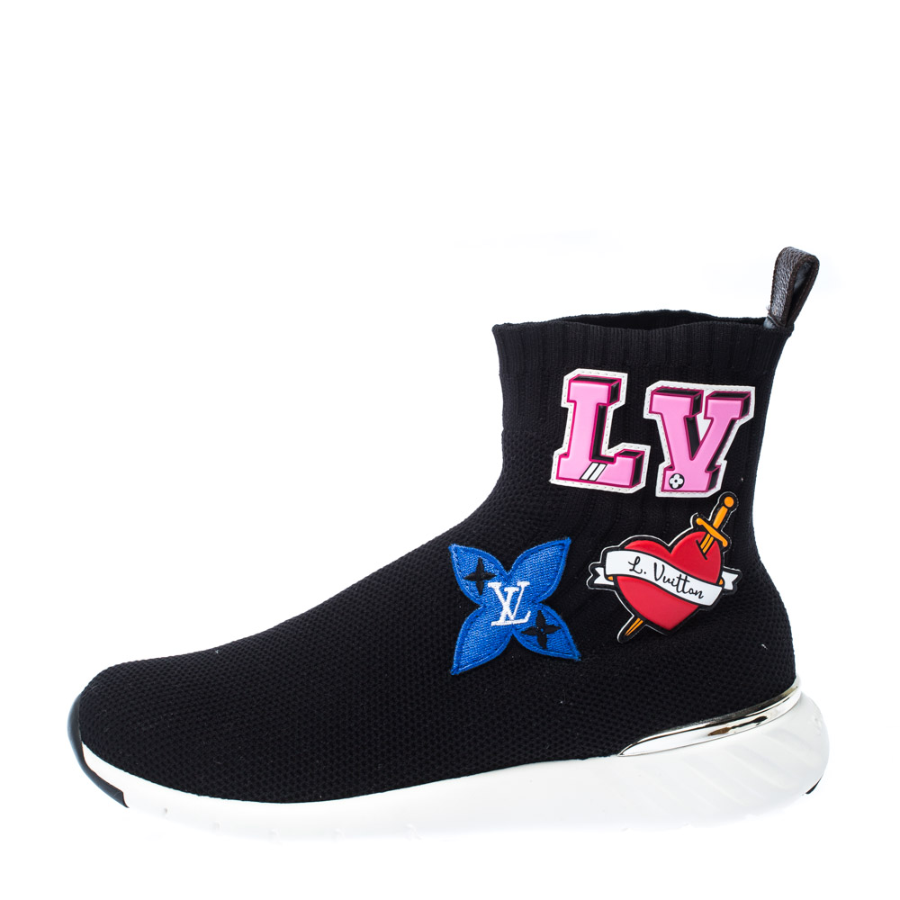 Louis Vuitton Black Knit Fabric Star Patch Sock Sneakers Size 35 Louis Vuitton | TLC