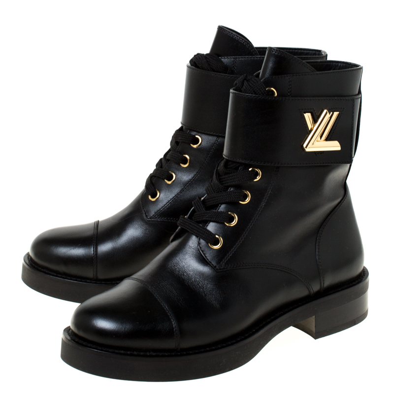 Metropolis leather lace up boots Louis Vuitton Black size 35 EU in Leather  - 18248048