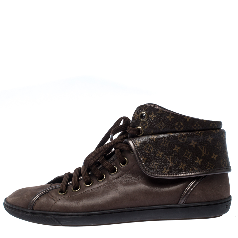 

Louis Vuitton Brown Monogram Canvas & Leather Brea Sneaker Boots Size
