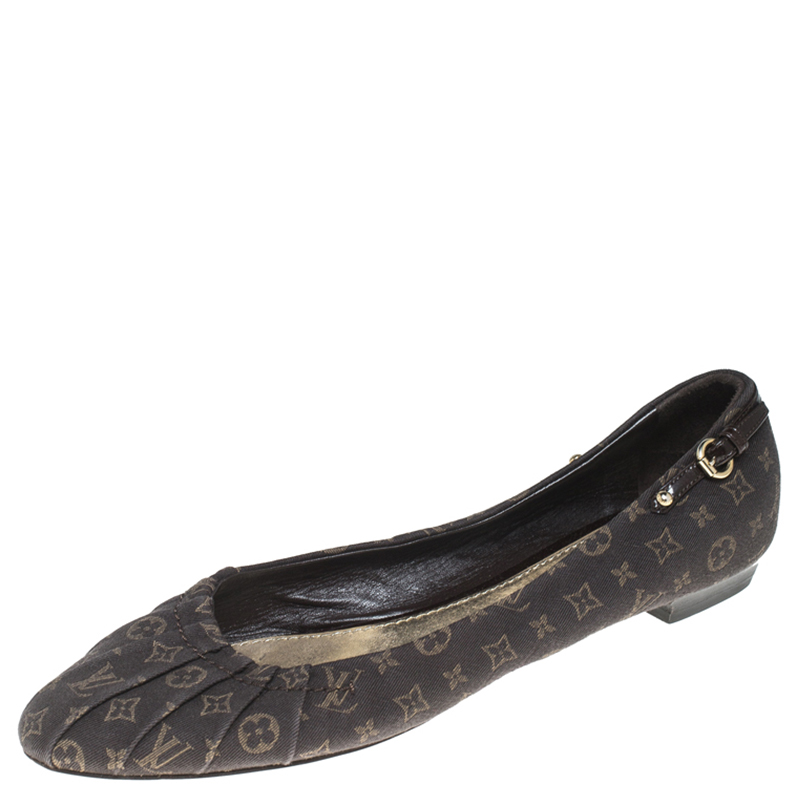 مملوكة مسبقًا  Louis Vuitton Brown Monogram Canvas Debbie Ballerina Flats Size 38.5 