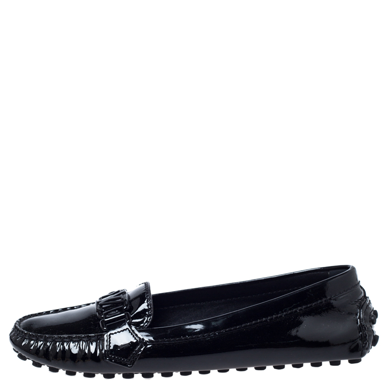 

Louis Vuitton Black Patent Leather Oxford Ballet Flats Size