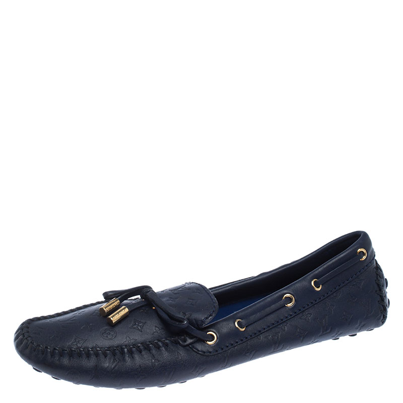 Louis Vuitton Monogram Blue Leather Loafers