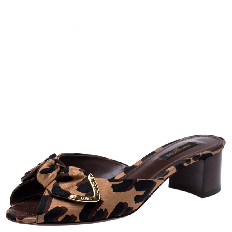 LOUIS VUITTON LOUIS VUITTON leopard mules shoes sandal leather