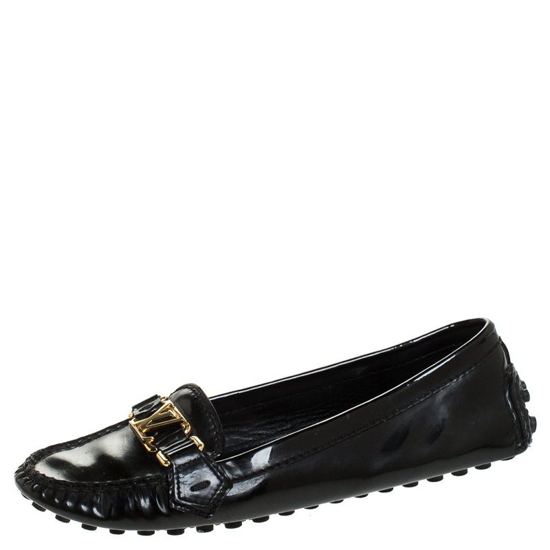 Louis Vuitton Black Patent Leather Oxford Loafers Size 39 Louis Vuitton ...