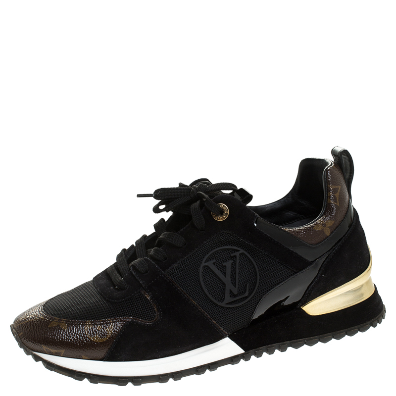 Louis Vuitton Two Tone Mesh and Monogram Canvas Run Away Sneakers Size ...