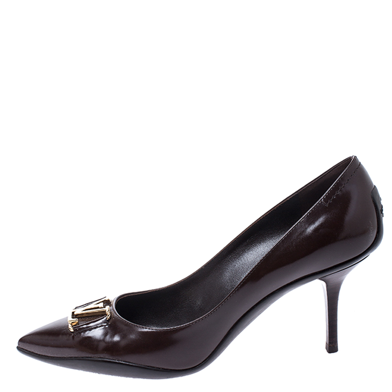 

Louis Vuitton Brown Leather Pointed Toe Pumps Size
