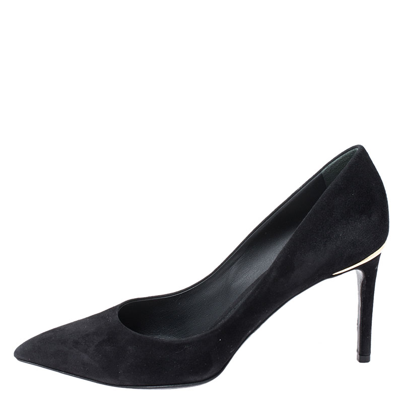 

Louis Vuitton Black Suede Leather Pointed Toe Pump Size