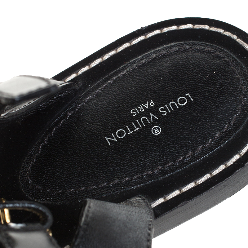 Louis Vuitton Black Leather And Monogram Canvas Nomad Ankle Strap Flats  Size 41 Louis Vuitton | The Luxury Closet