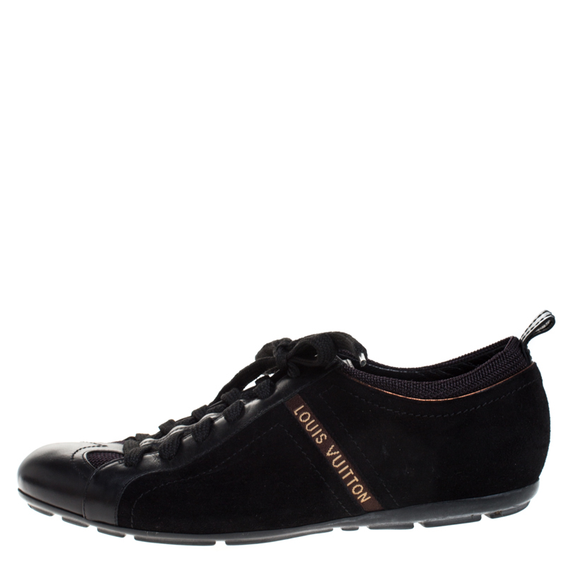 

Louis Vuitton Black Leather, Suede And Fabric Low Top Sneakers Size