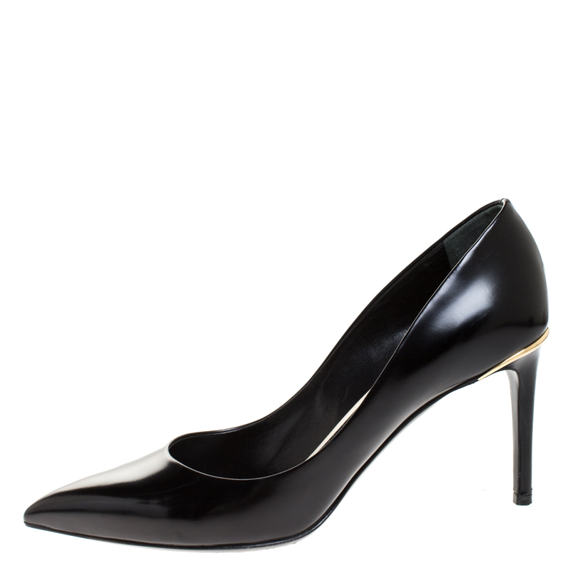 

Louis Vuitton Black Leather Eyeline Pointed Toe Pumps Size