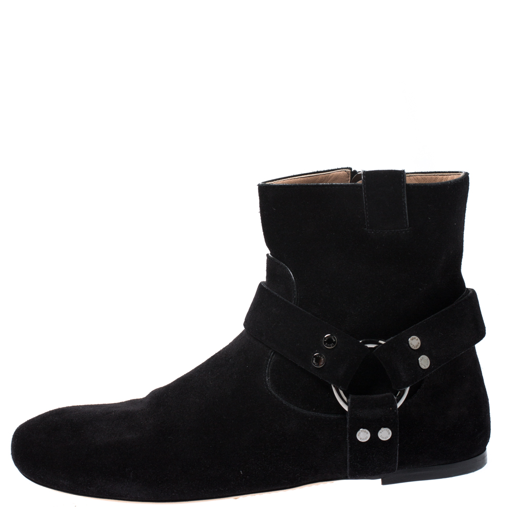 

Louis Vuitton Black Suede Leather Ankle Boots Size