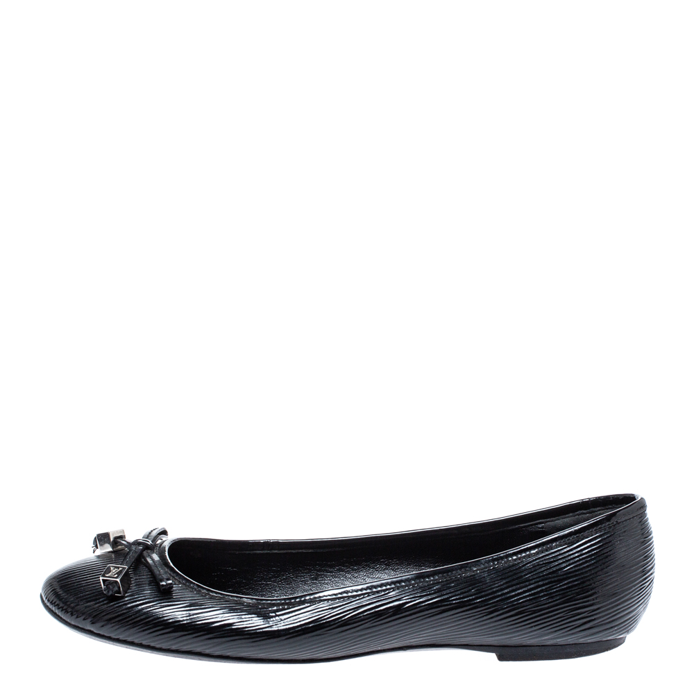 

Louis Vuitton Black Epi Leather Debbie Bow Ballet Flats Size