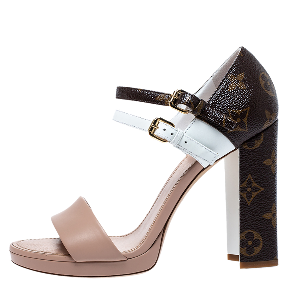Louis Vuitton, Shoes, Louisvuittonbrown And Tan Sandal With  Authentication Certificate Size 375