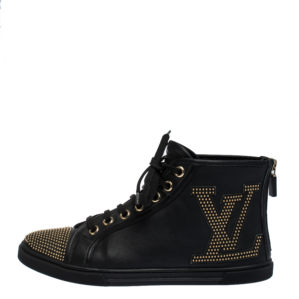 black studded louis vuitton sneakers