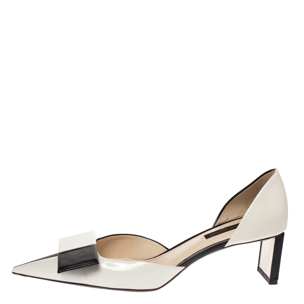 

Louis Vuitton Monochrome Leather Bow D'orsay Pumps Size, Black