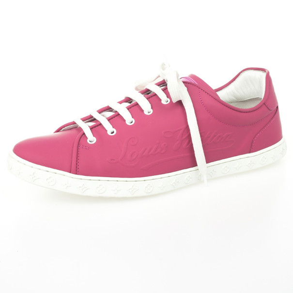 Louis Vuitton Pink Lace Up Sneakers Size 37.5