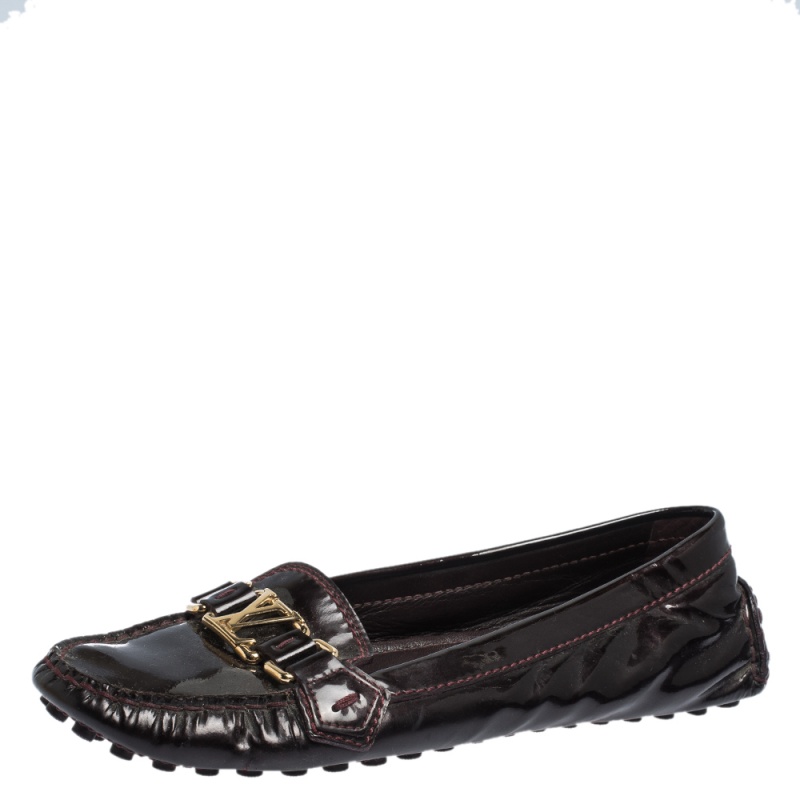 burgundy patent leather flats