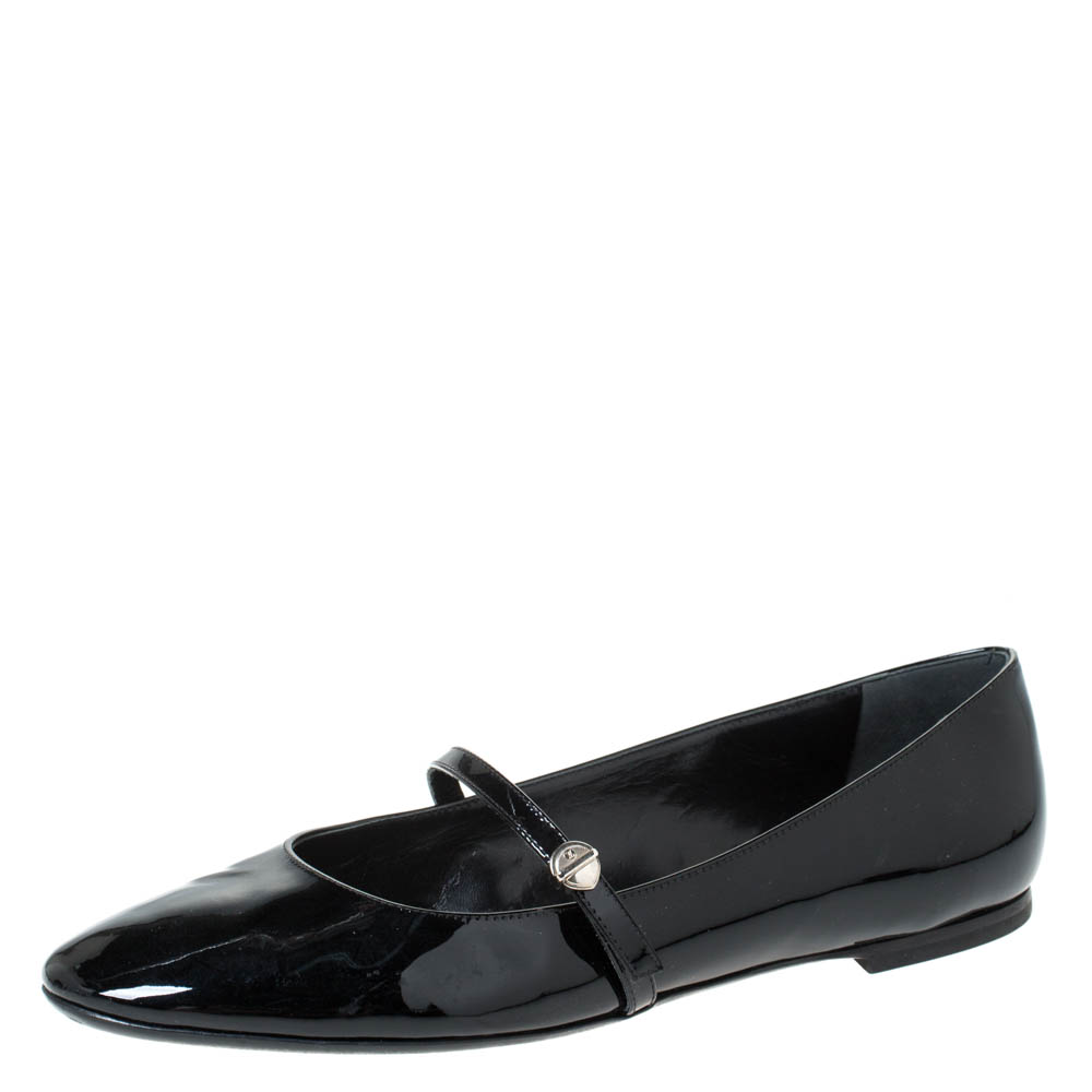 black patent mary jane flats