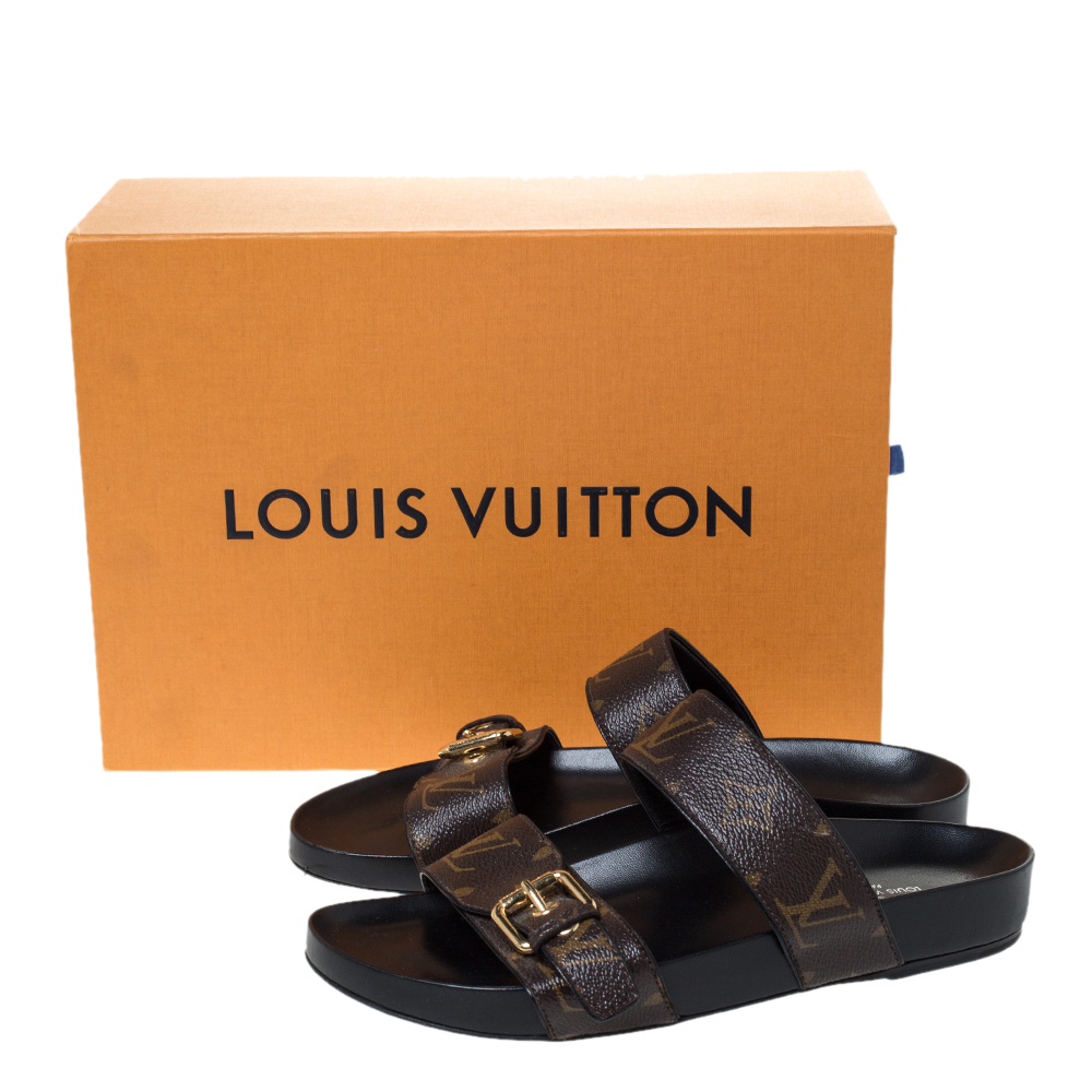 Bom dia leather sandal Louis Vuitton Brown size 37 EU in Leather