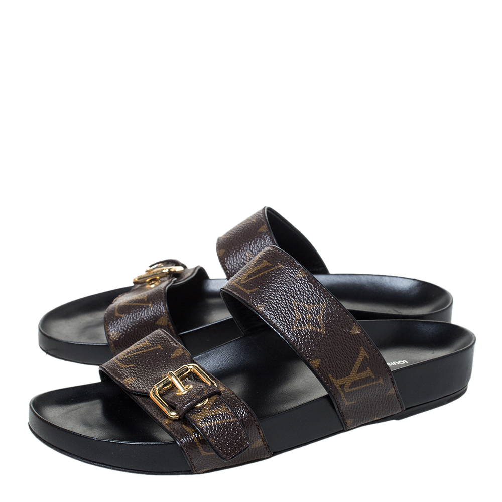 Bom dia leather mules Louis Vuitton Brown size 37 EU in Leather