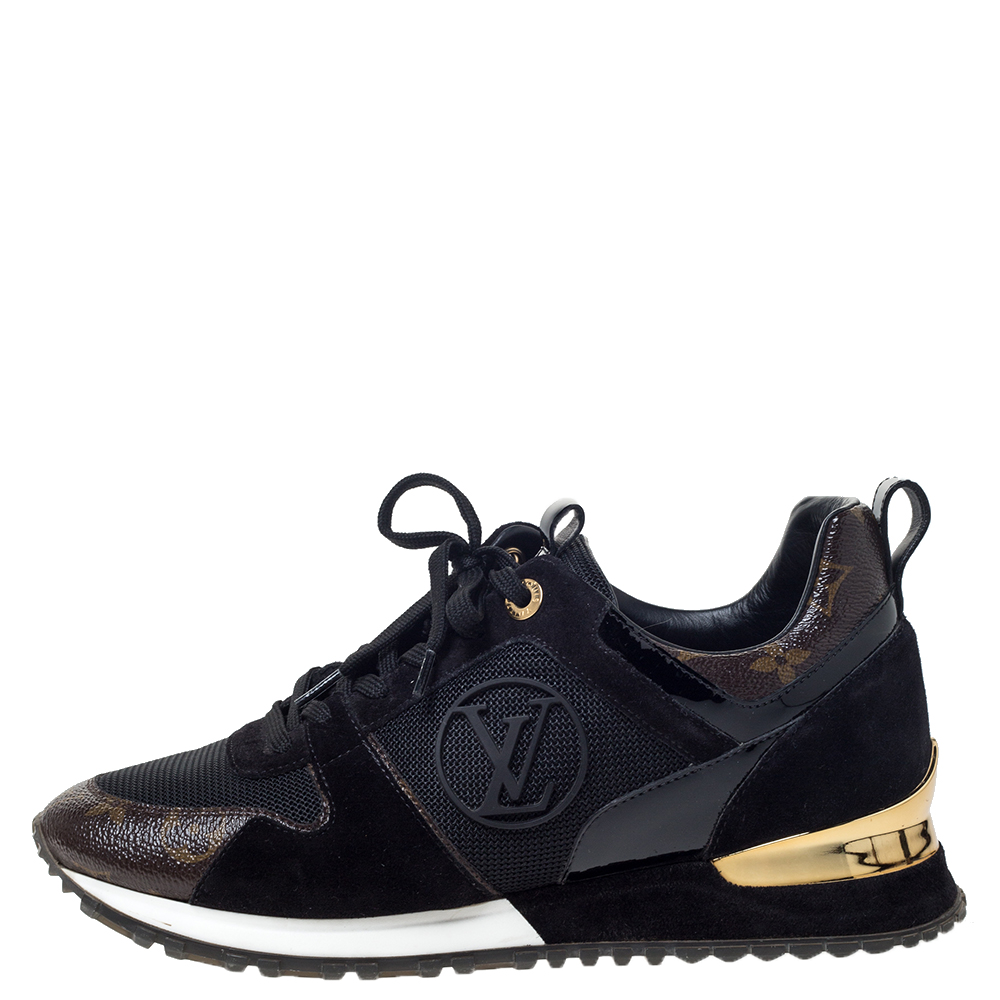 

Louis Vuitton Monogram Canvas and Two Tone Mesh Run Away Lace Up Sneakers Size, Black