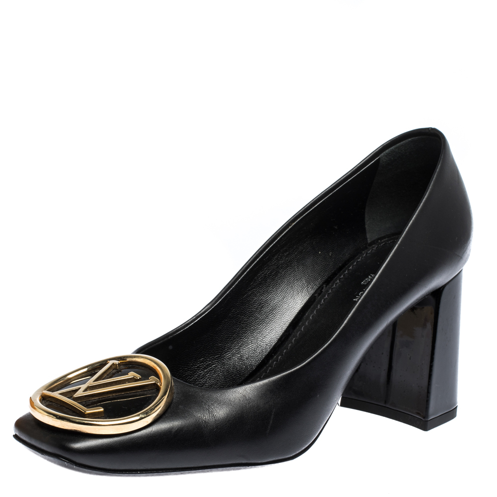 Louis Vuitton Monogram Madeleine Block Heel Pump 37 – The Closet