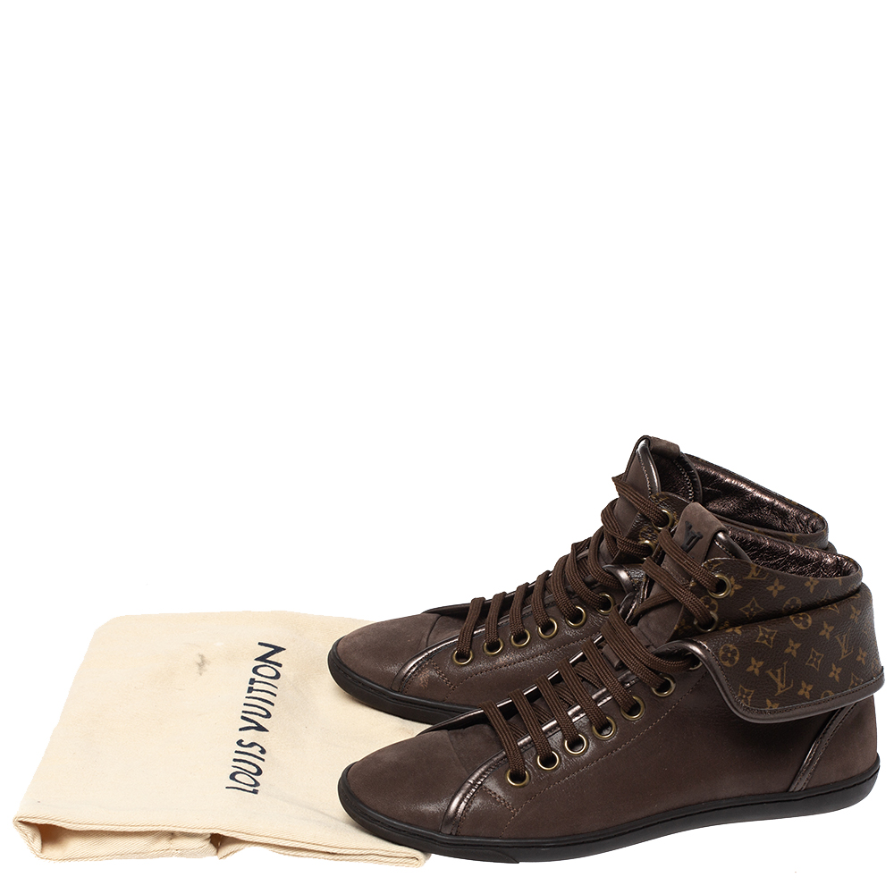 Louis Vuitton Brown Monogram Canvas And Leather Brea Sneaker Boots Size  37.5 Louis Vuitton