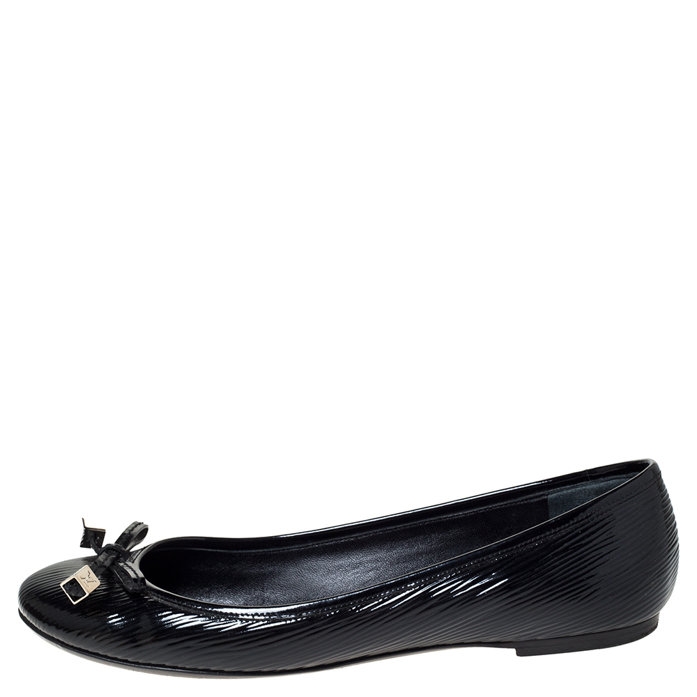 

Louis Vuitton Black Epi Leather Debbie Bow Ballet Flats Size