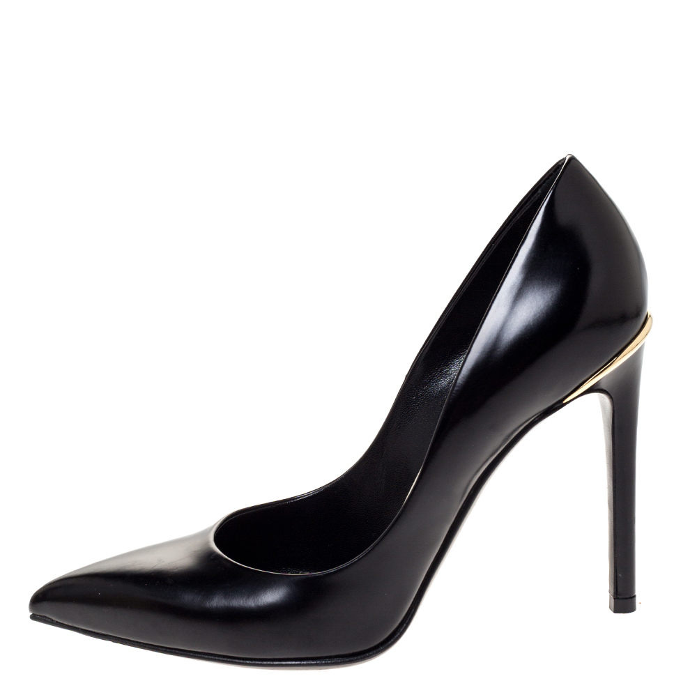 

Louis Vuitton Black Leather Pointed Toe Pumps Size