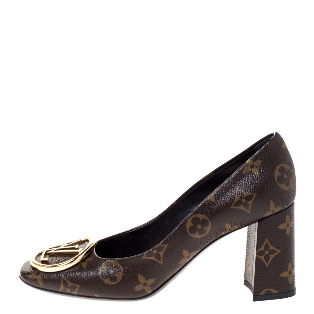 

Louis Vuitton Brown Monogram Canvas Madeleine Pumps Size