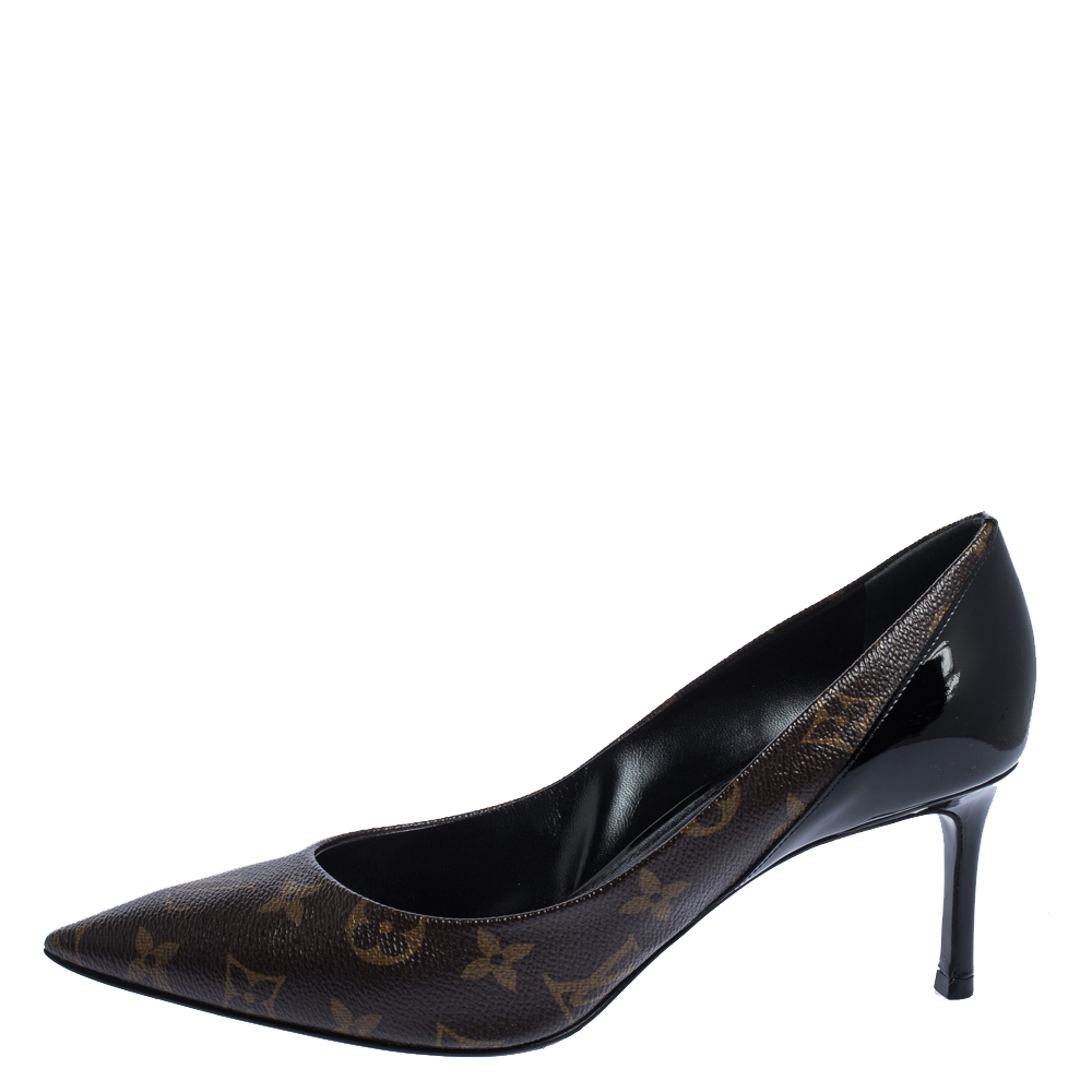 

Louis Vuitton Black Monogram Canvas Cherie Pumps Size, Brown