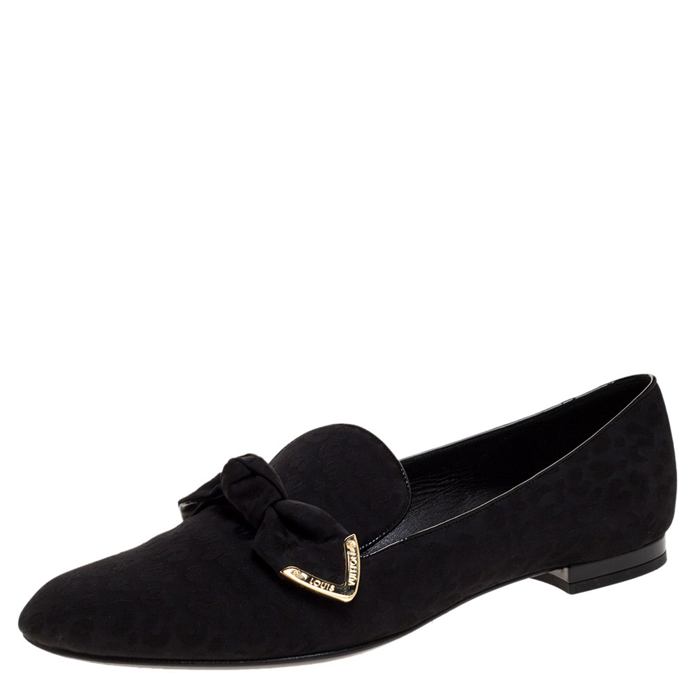 Pre-Owned Louis Vuitton Black Stephen Sprouse Silk Amulet Loafers Size 39 | ModeSens