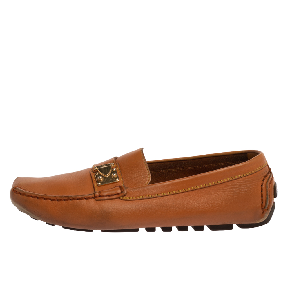 

Louis Vuitton Tan Leather Suhali Lombok Driving Loafers Size