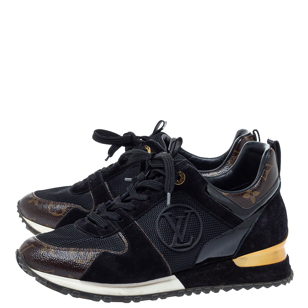 Louis Vuitton Two Tone Mesh And Monogram Canvas Run Away Lace Up