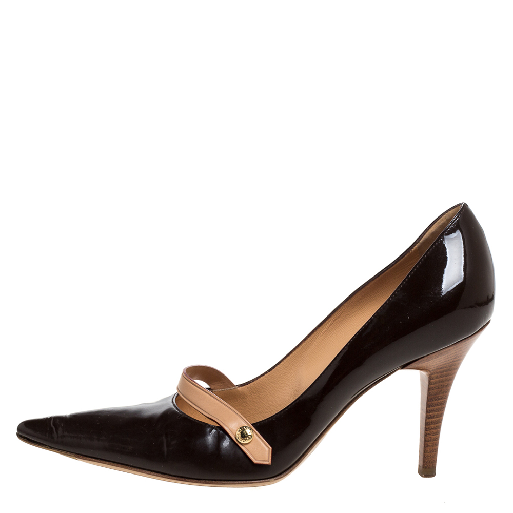 

Louis Vuitton Brown Patent 'Gina' Pointed Toe Pumps Size