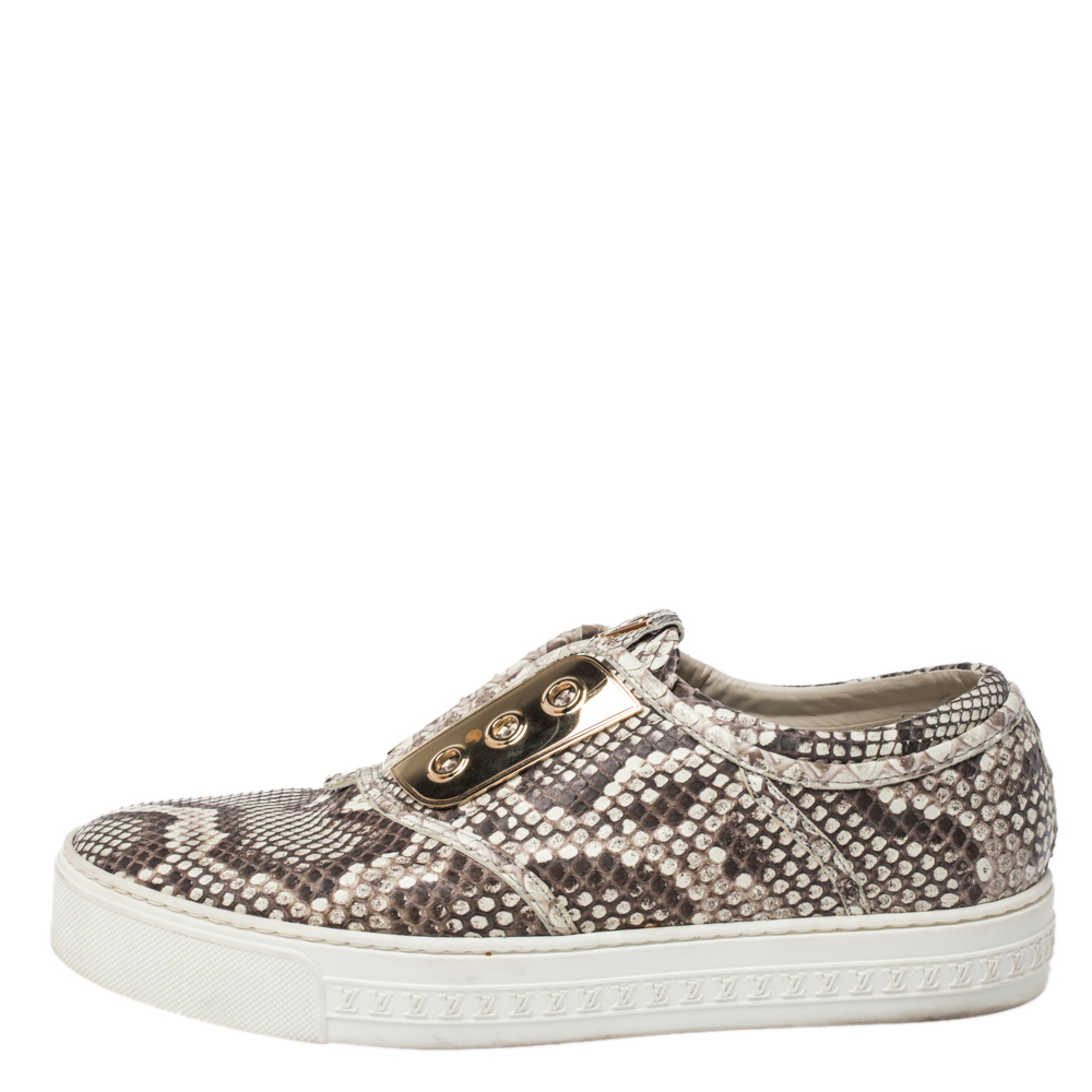 

Louis Vuitton Beige/Brown Python Leather Slip On Sneakers Size