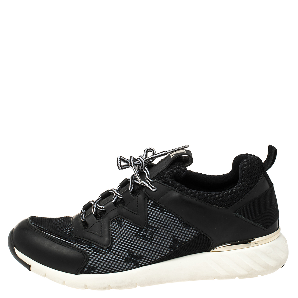 

Louis Vuitton Black Monogram Mesh and Leather Aftergame Sneakers Size
