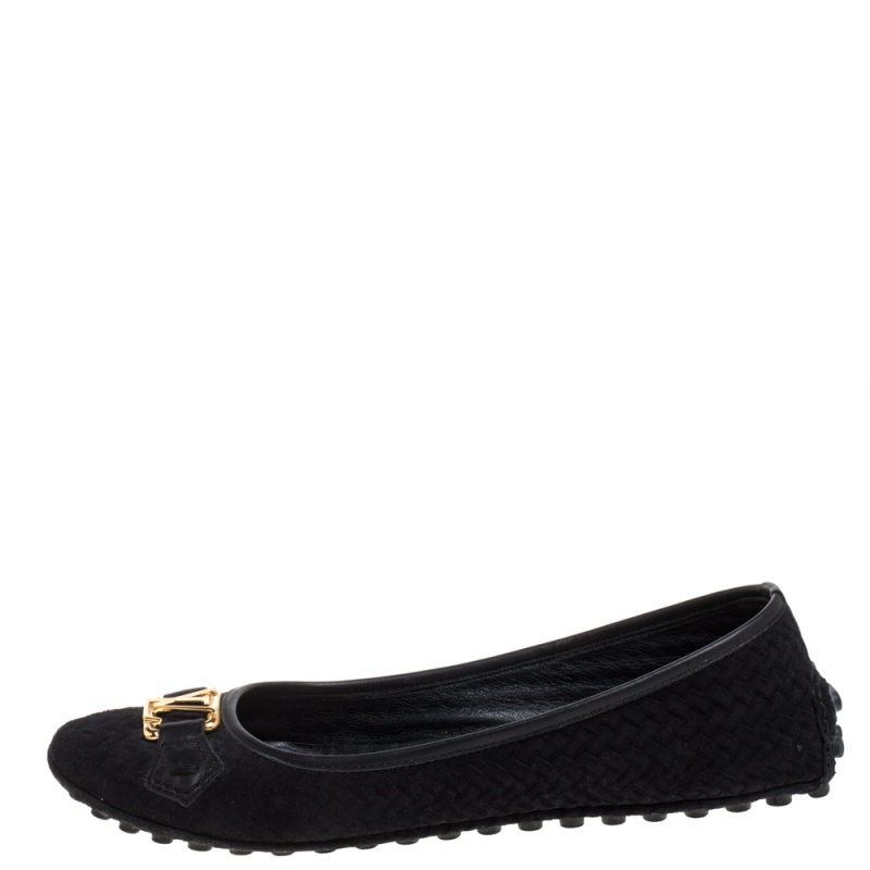 

Louis Vuitton Black Suede Oxford Flats Size