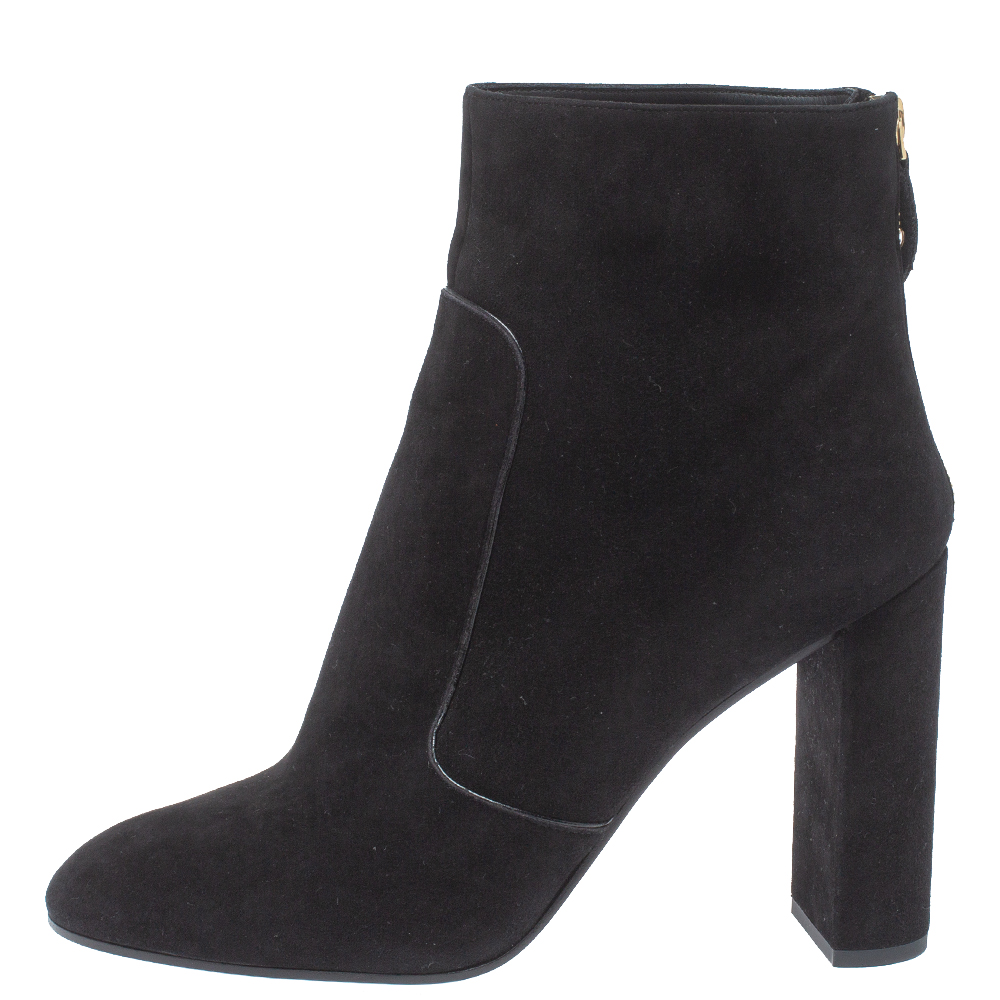 

Louis Vuitton Black Suede Podium Ankle Boots Size