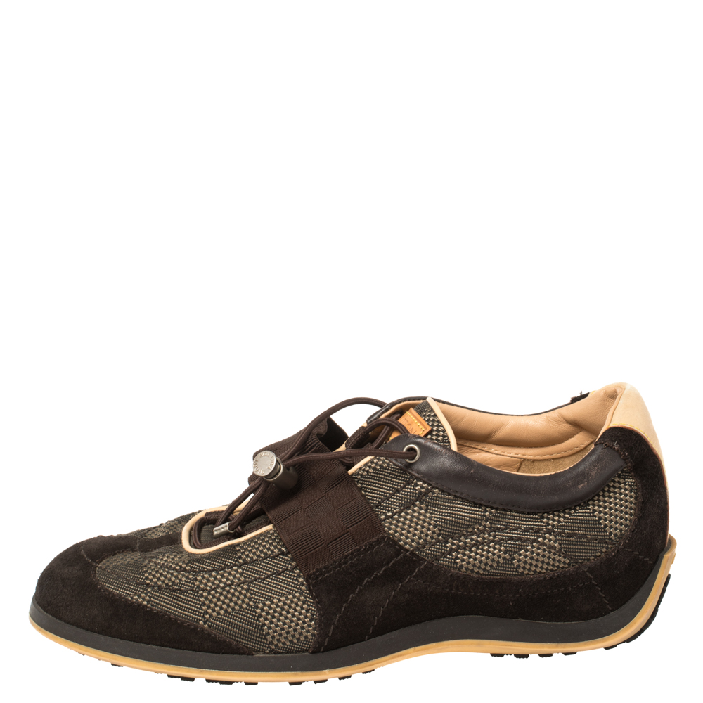 

Louis Vuitton Brown Canvas and Suede Sneakers Size