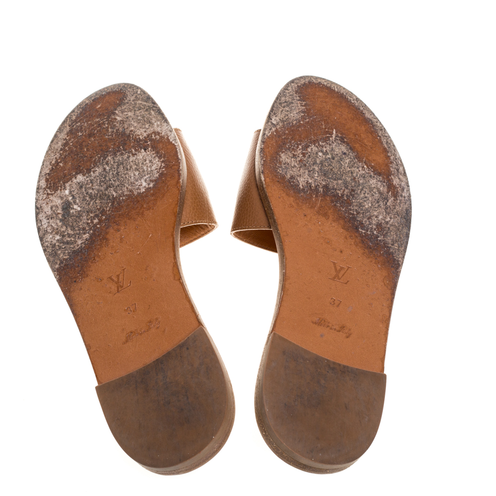 Leather mules & clogs Louis Vuitton Brown size 37 EU in Leather - 35775932