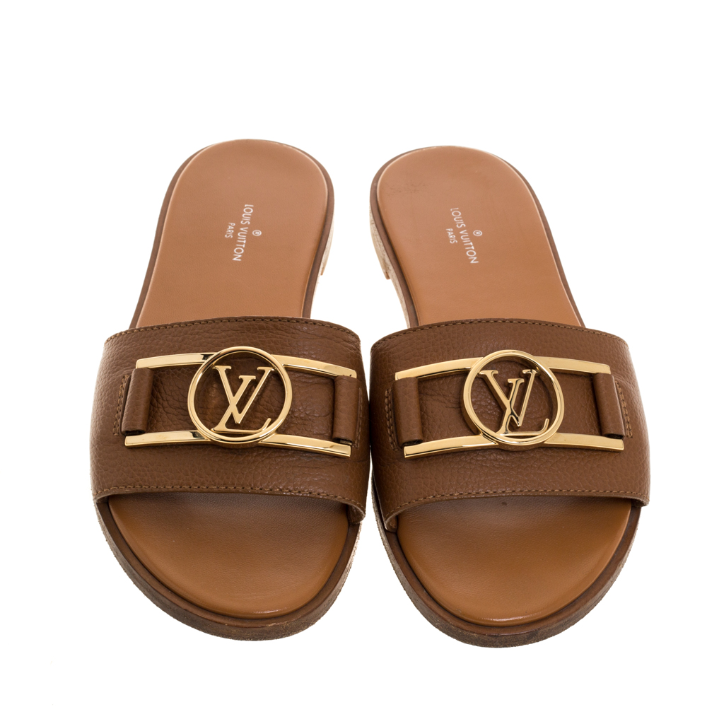 Lock it leather mules Louis Vuitton Brown size 36.5 EU in Leather - 33614069