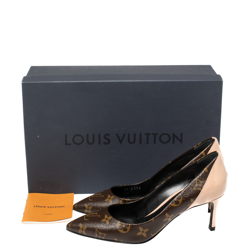Louis Vuitton Monogram Canvas and Vernis Leather Cherie Pumps Size 38.5 at  1stDibs