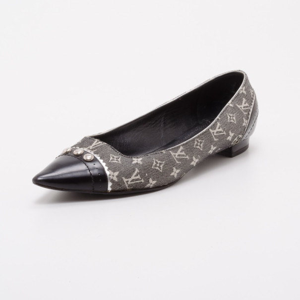 مملوكة مسبقًا Louis Vuitton Min Lin Pointed Toe Flats Size 38.5
